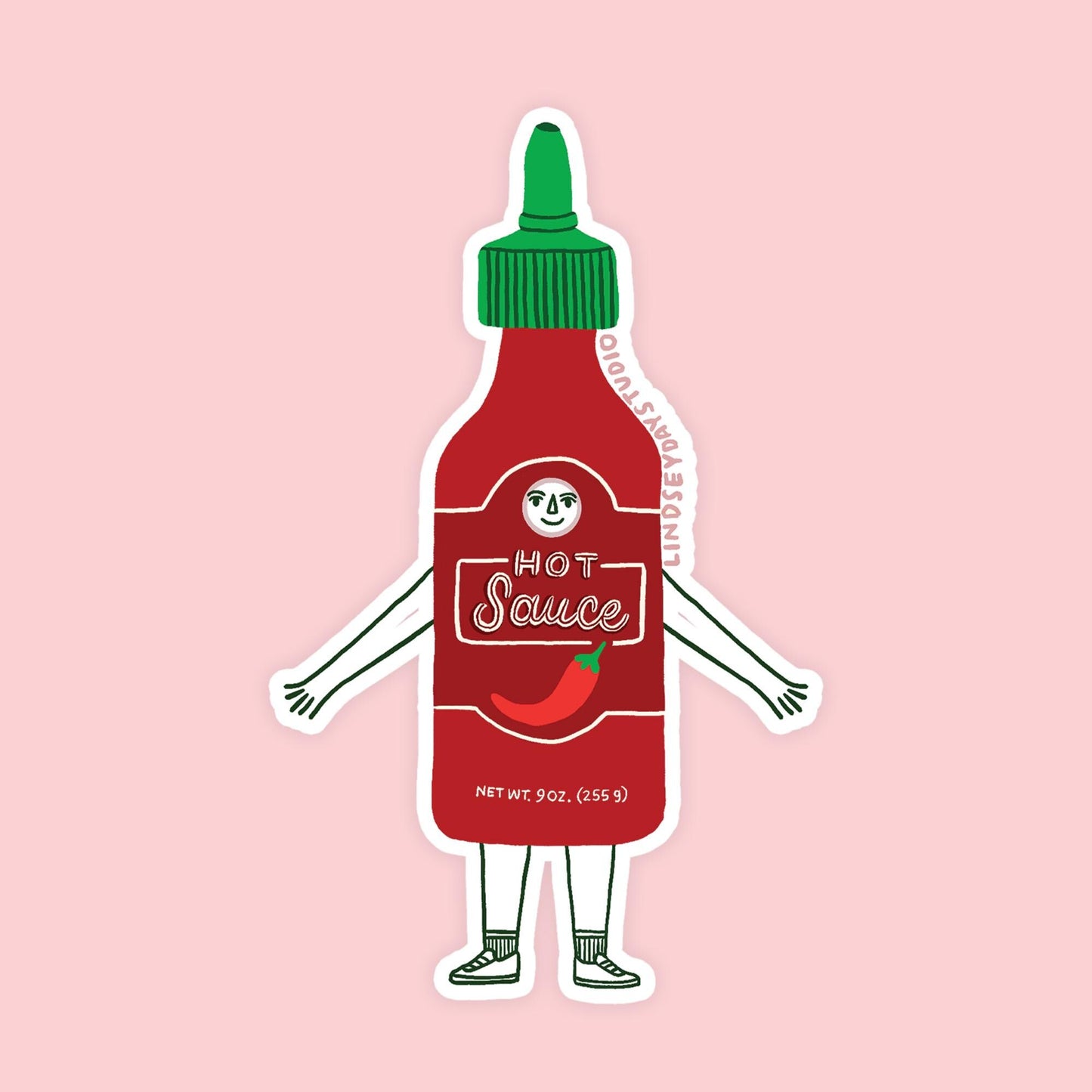 Spicy Sam Hot Sauce Sticker, 3 in.