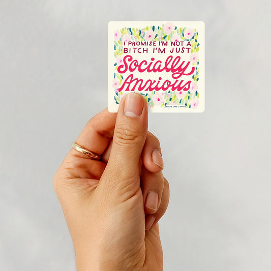 Socially Anxious Sticker, 3 in.