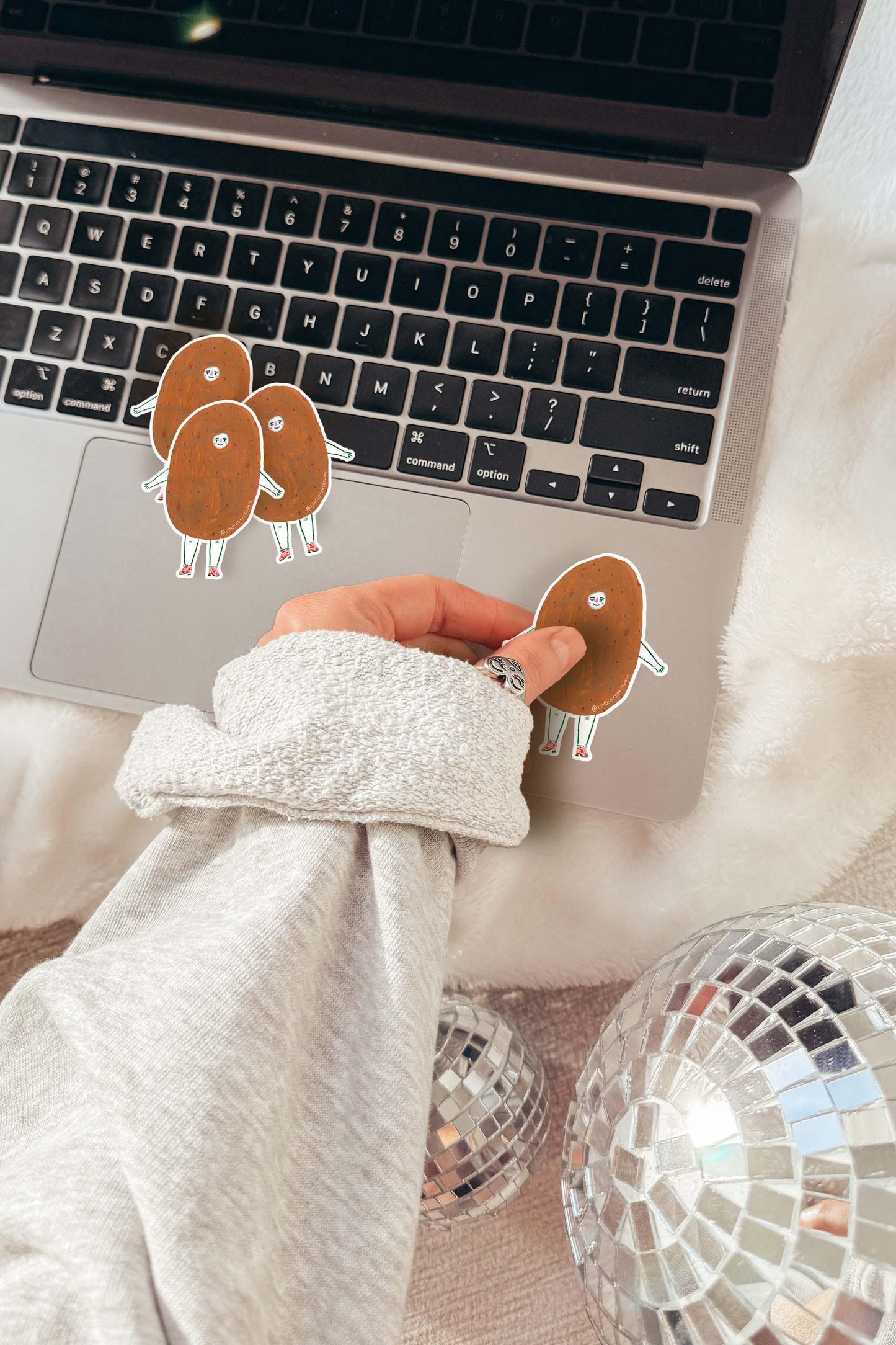Po the Potato Sticker Vinyl Sticker, 3 in.