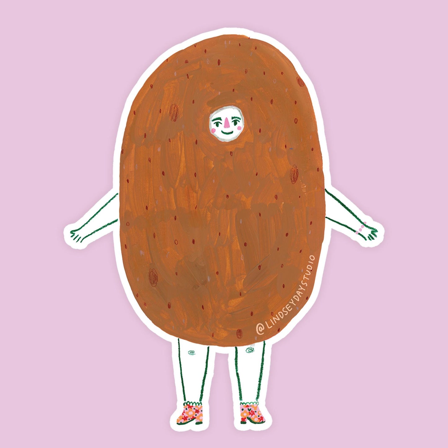Po the Potato Sticker Vinyl Sticker, 3 in.