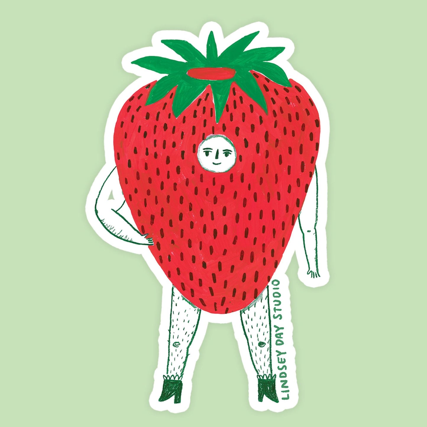 Mr. Strawberry Sticker, 3 in.