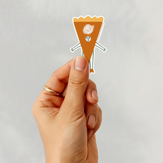 Pumpkin Pie Lady Sticker, 3 in.