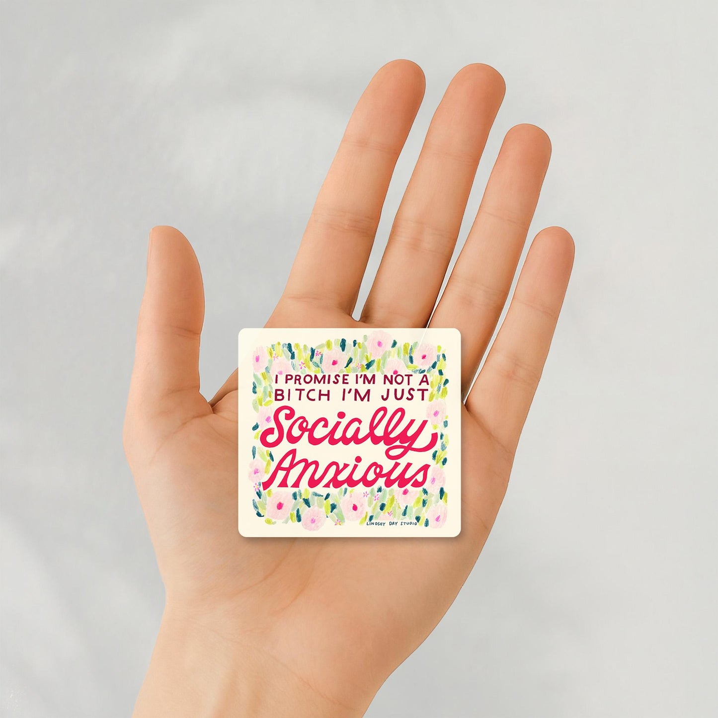 Socially Anxious Sticker, 3 in.