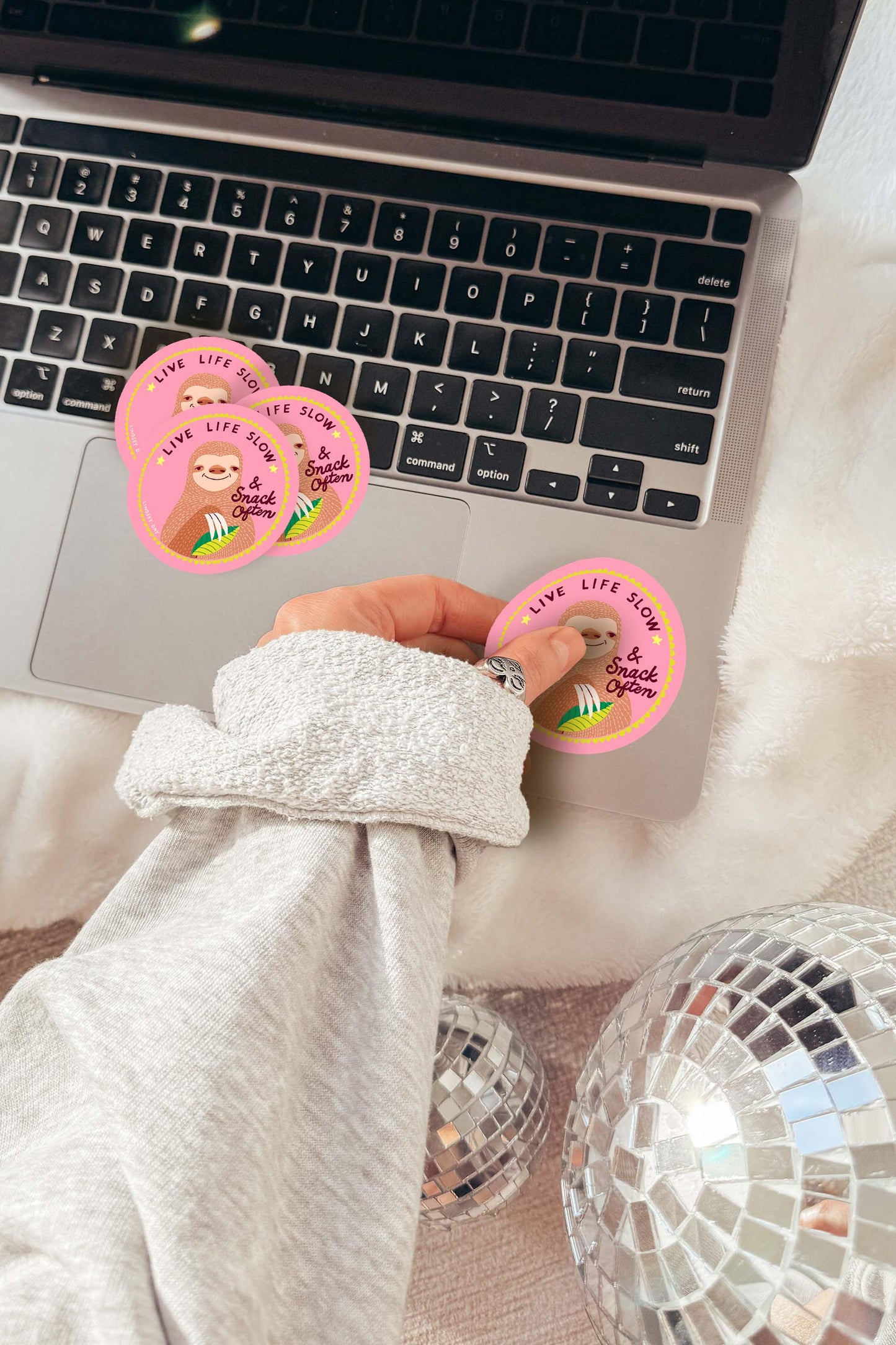 Live Life Slow Sticker, 3 in.