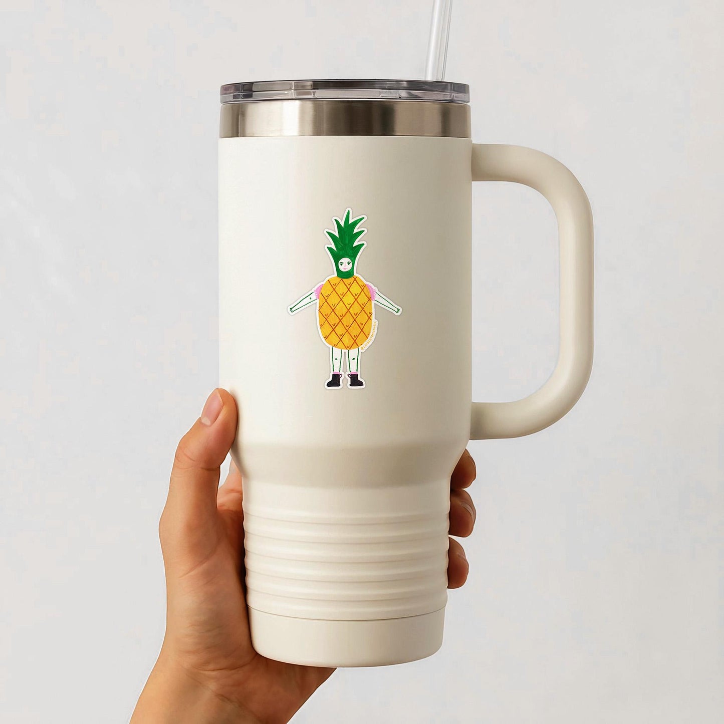 Pamela Pineapple Sticker, 3 in.