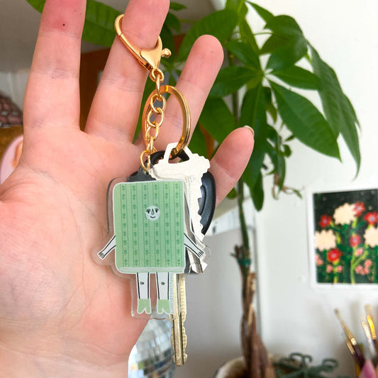 Sage Book Friend Keychain