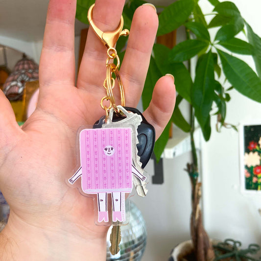 Lavender Book Friend Keychain