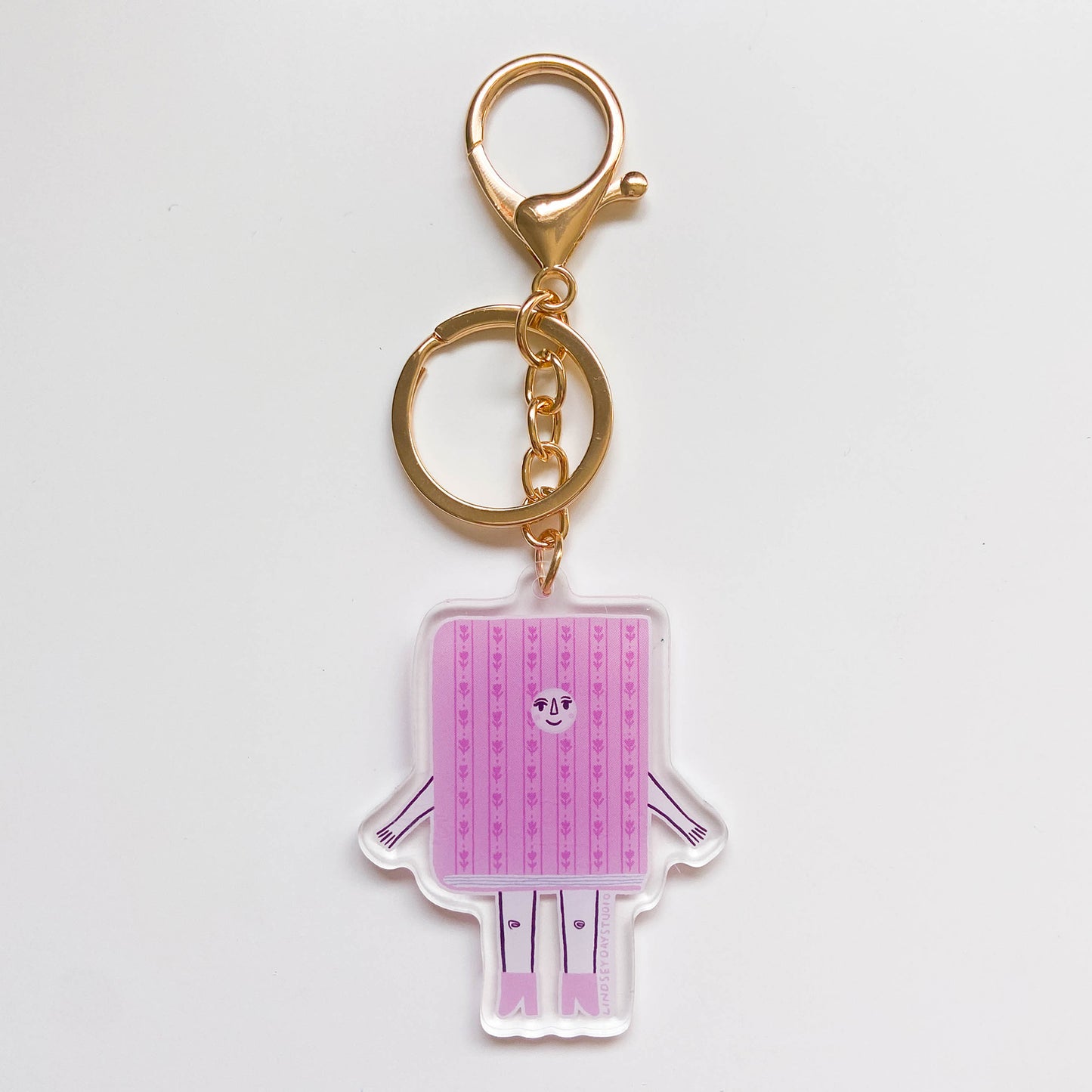 Lavender Book Friend Keychain