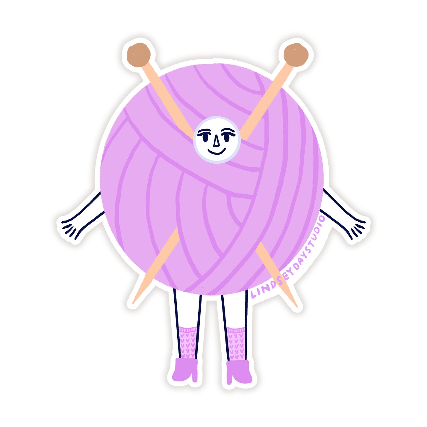 Knitting Friend Sticker, 3 in.