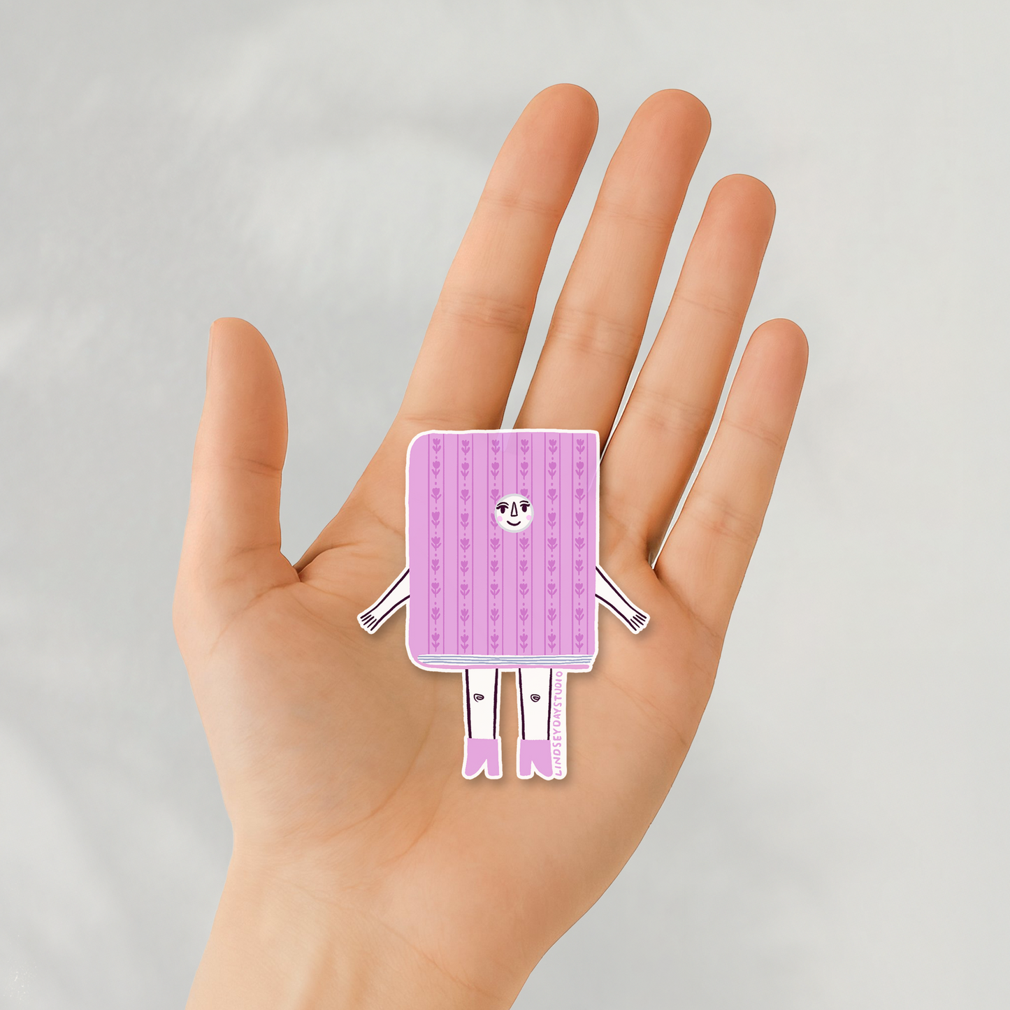 Lavender Book Friend Sticker, 3 in.