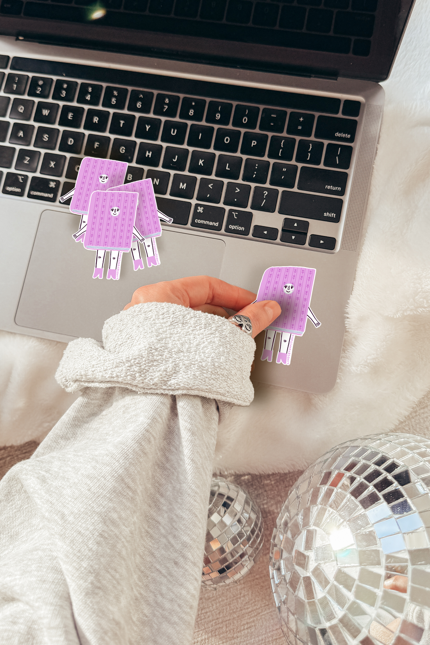 Lavender Book Friend Sticker, 3 in.