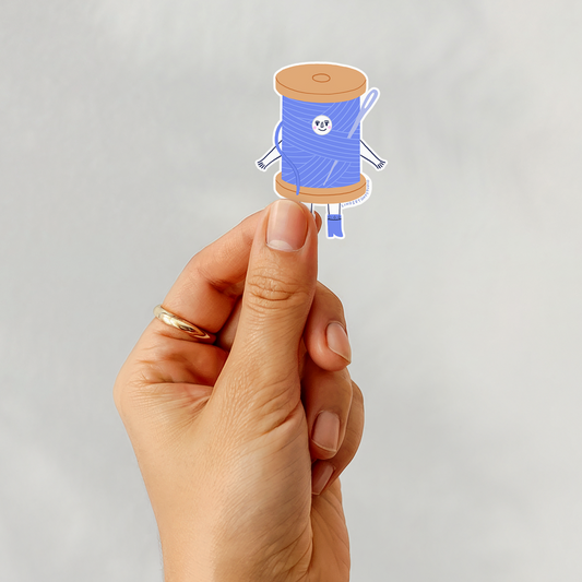 Embroidery Thread Friend Sticker, 3 in.