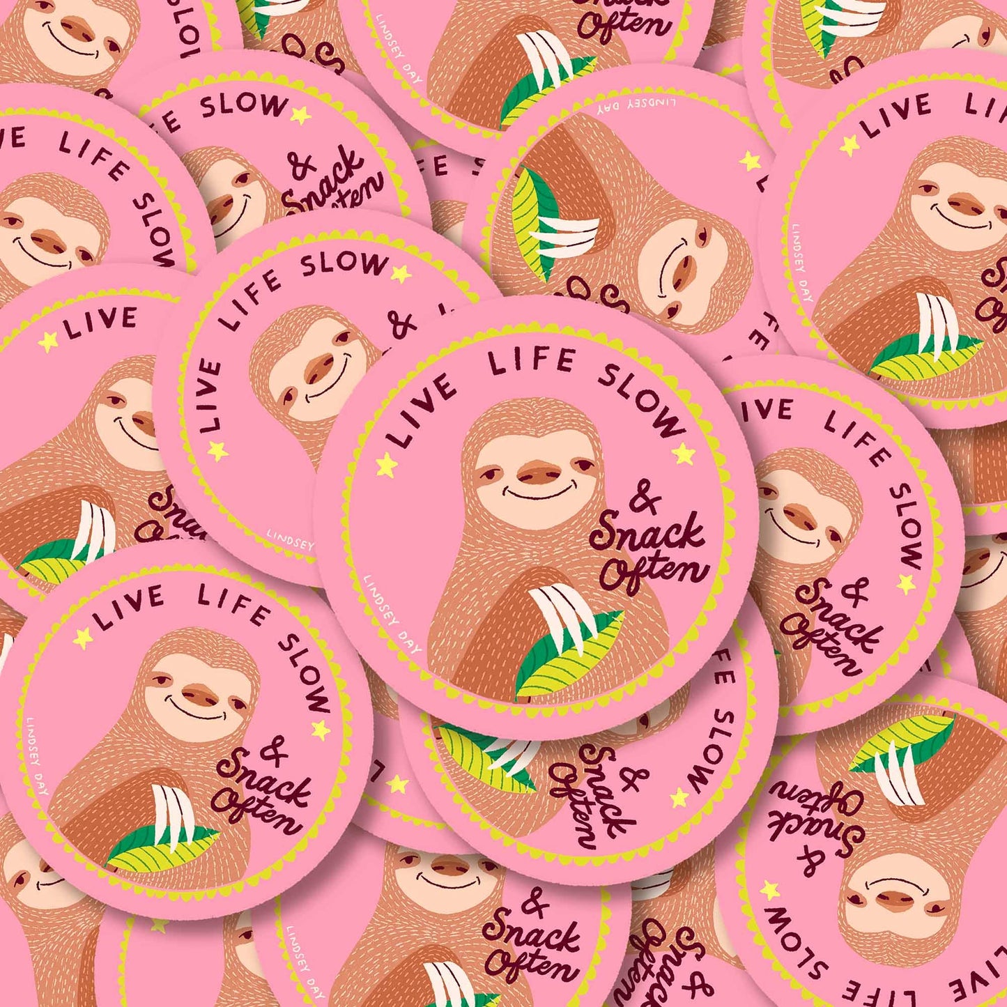 Live Life Slow Sticker, 3 in.