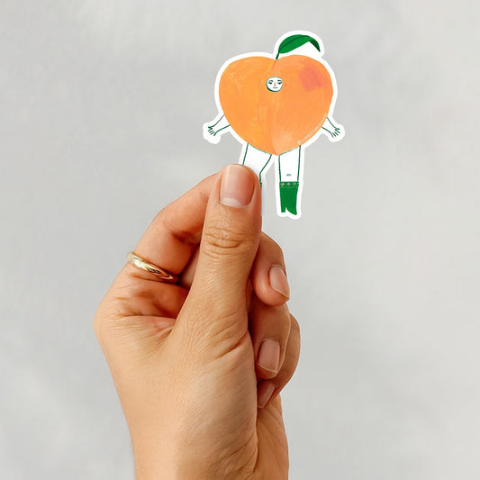 Pepper Peach Sticker, 3 in.
