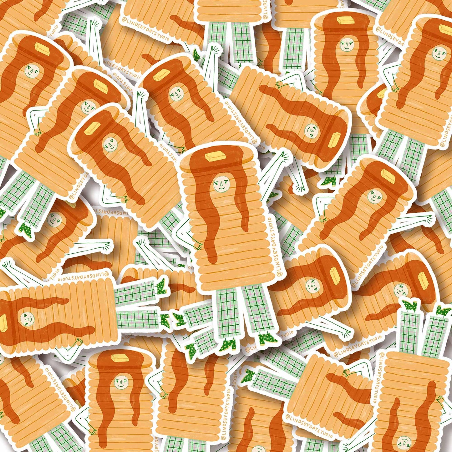 Sammy Shortstack Pancakes Sticker, 3 in.