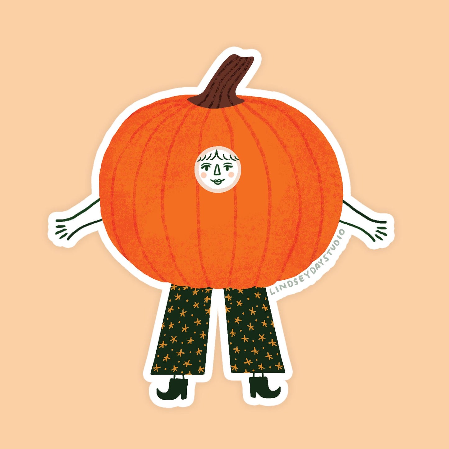 Paula the Pumpkin Sticker, 3 in.