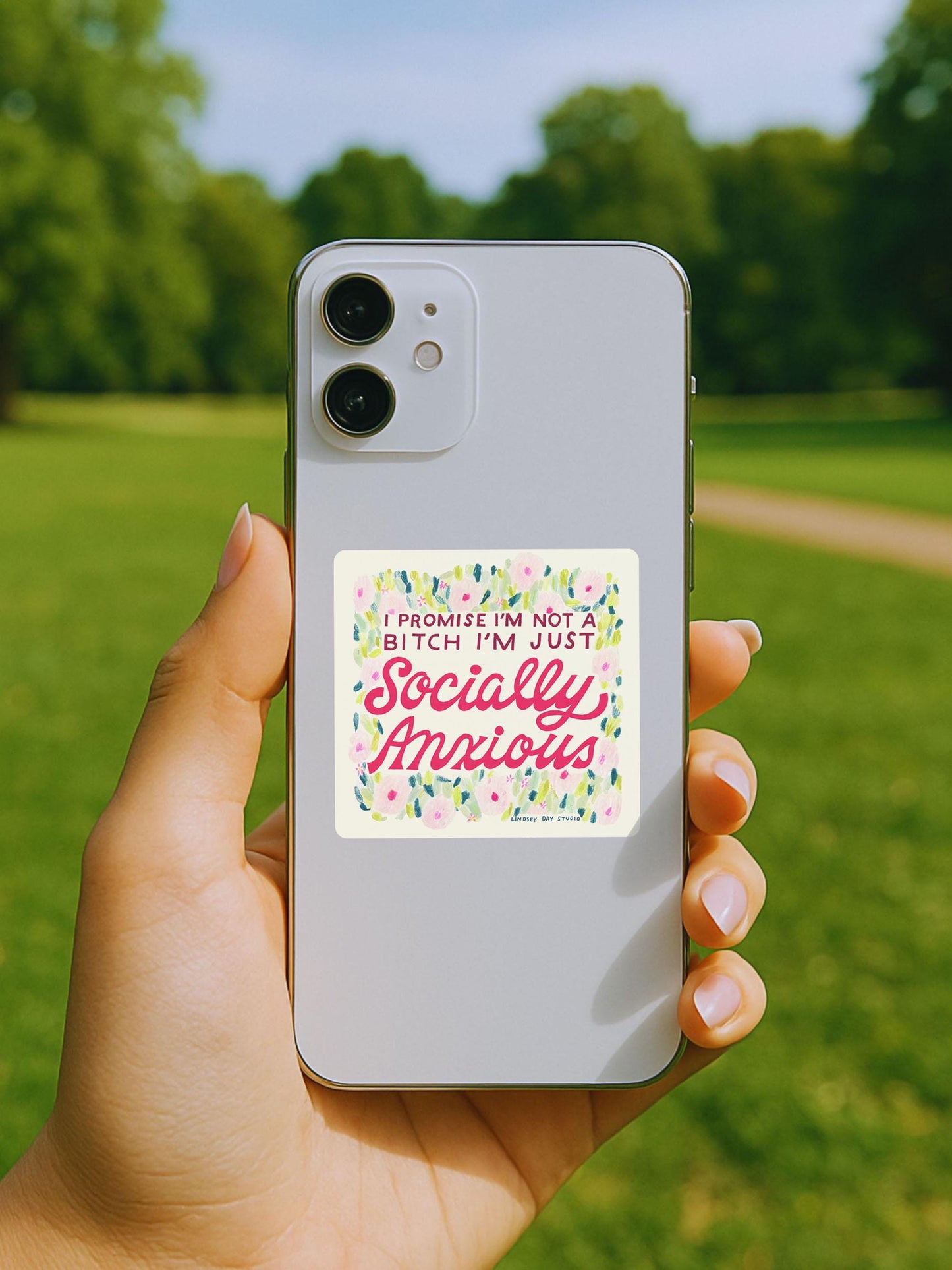 Socially Anxious Sticker, 3 in.