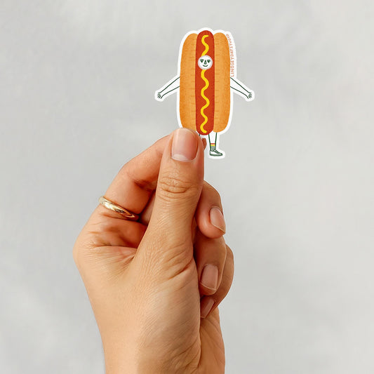 Hannah the Hot Dog Sticker, 3 in.
