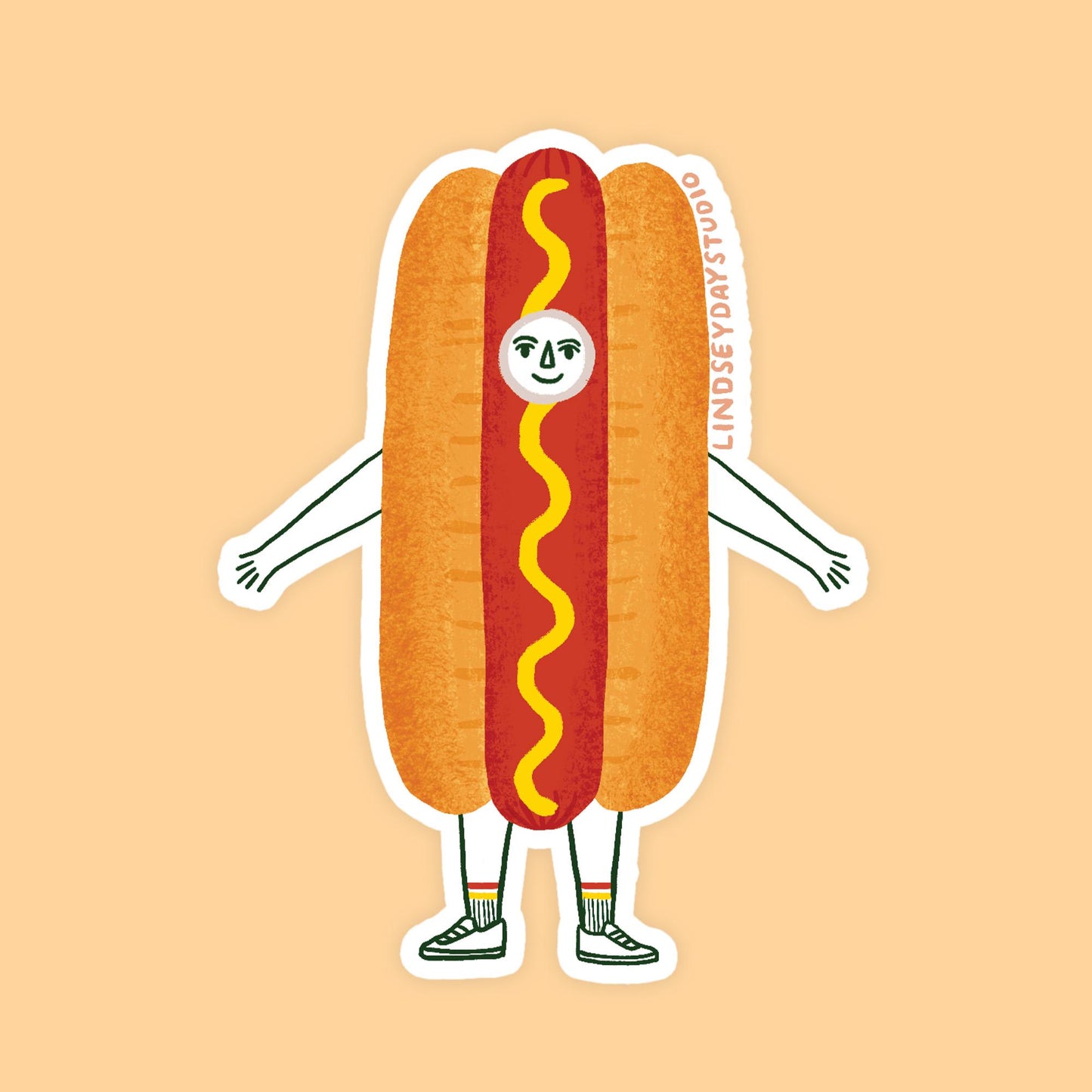 Hannah the Hot Dog Sticker, 3 in.