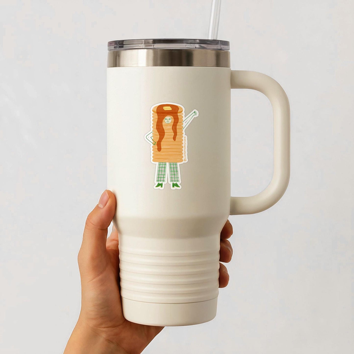 Sammy Shortstack Pancakes Sticker, 3 in.
