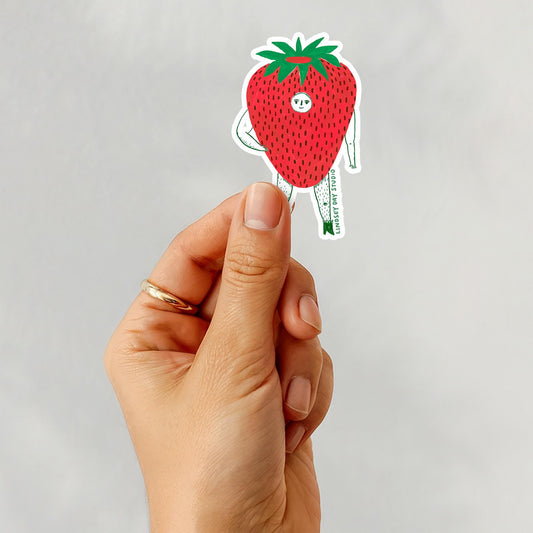 Mr. Strawberry Sticker, 3 in.