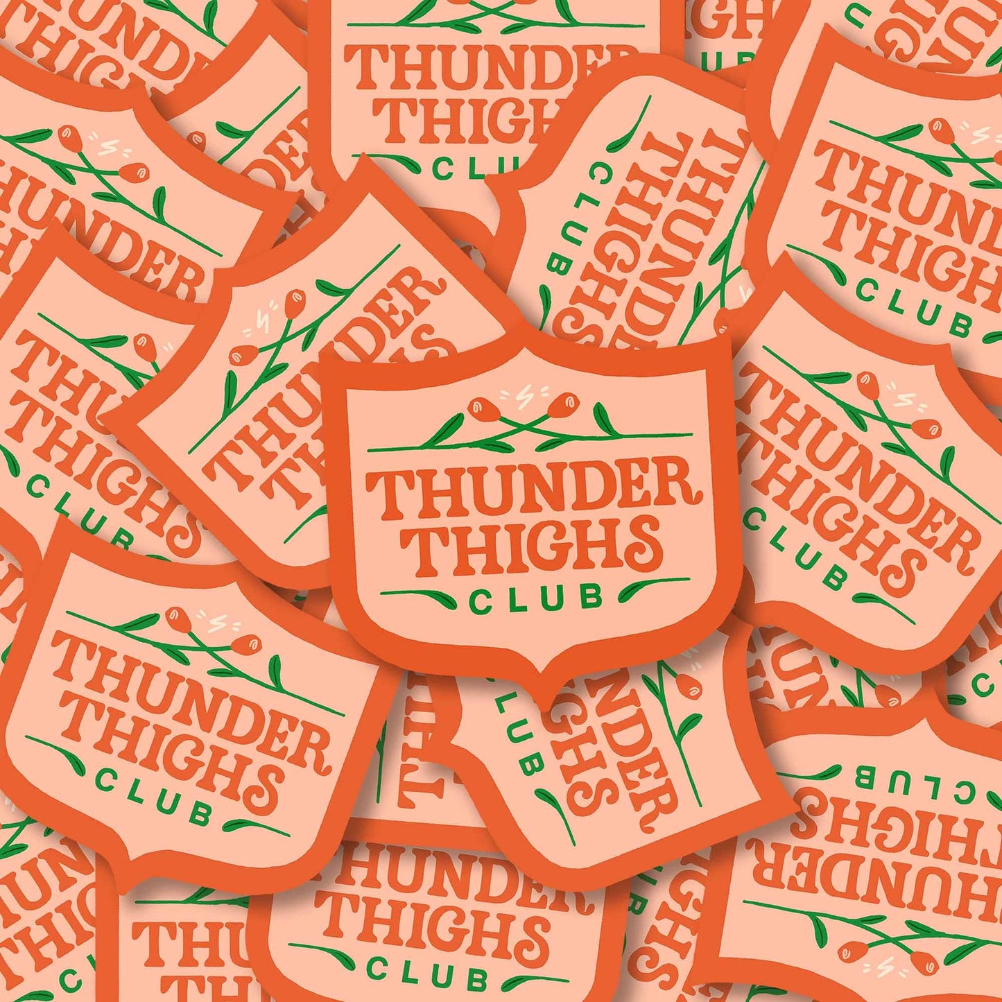 Thunder Thighs Club Sticker, 3 in.