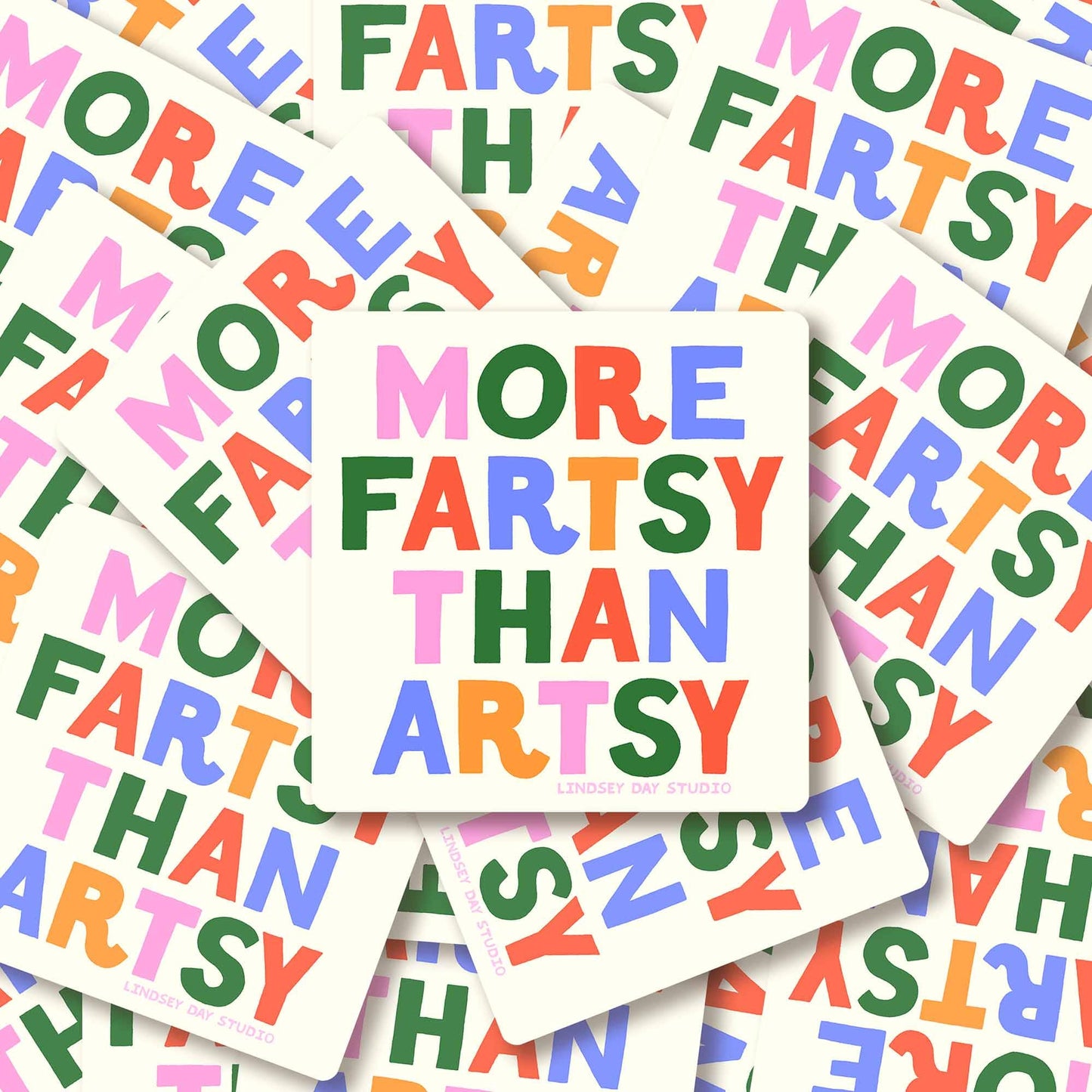 More Artsy Than Fartsy Vinyl Sticker, 3 in.