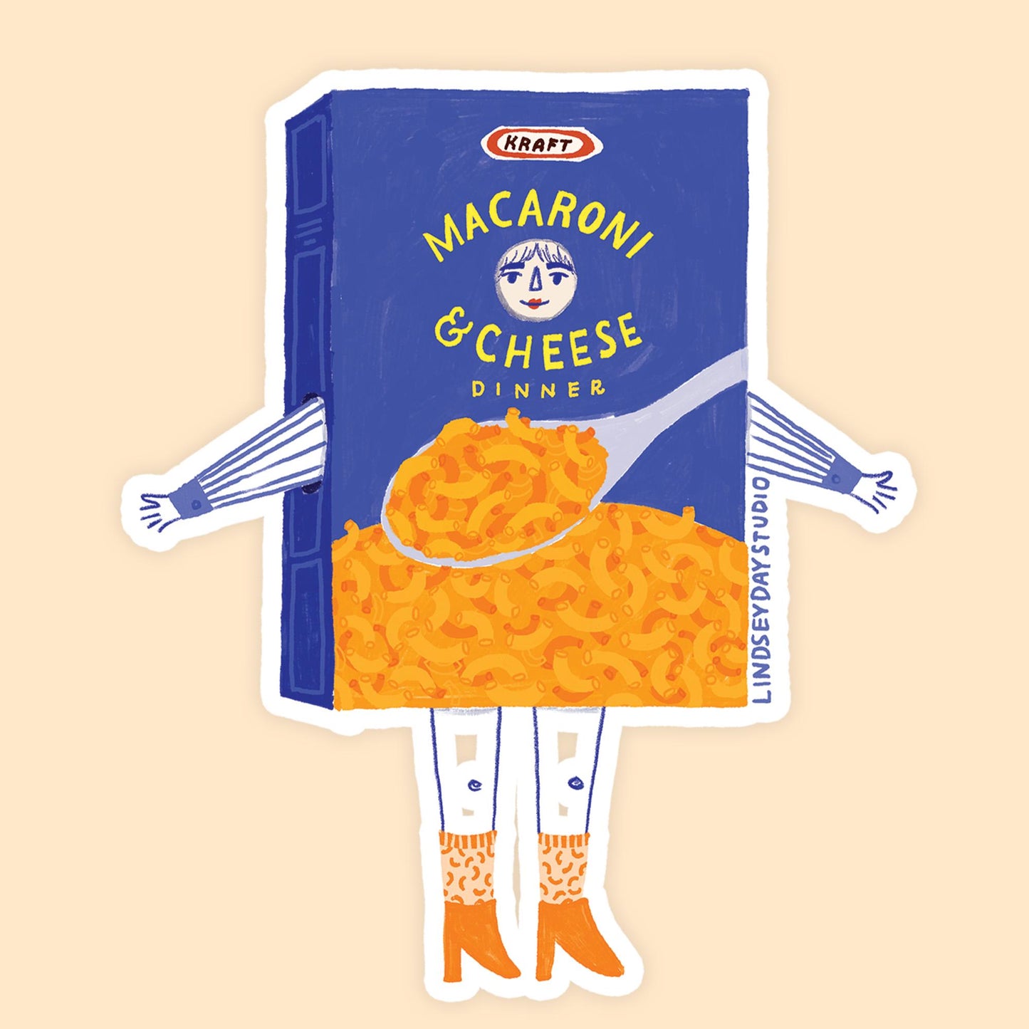 Maggie Mac n' Cheese Sticker, 3 in.