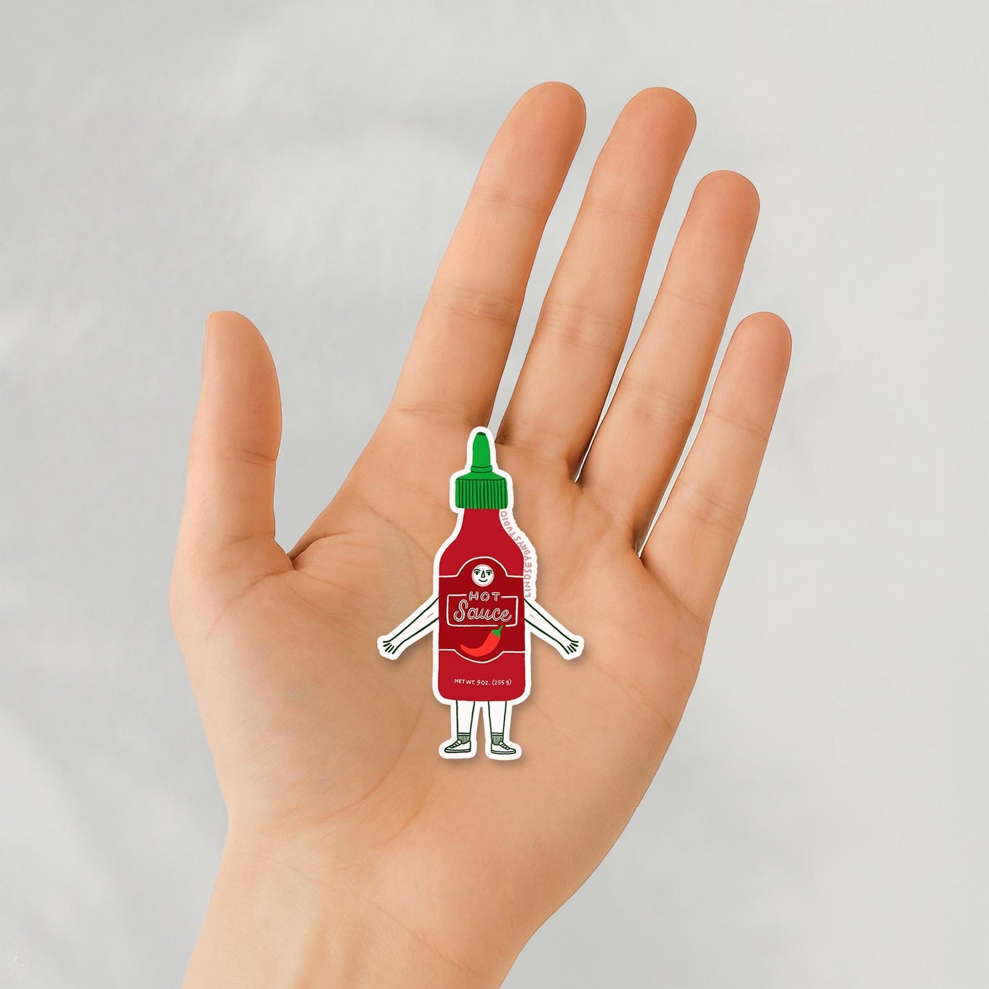 Spicy Sam Hot Sauce Sticker, 3 in.