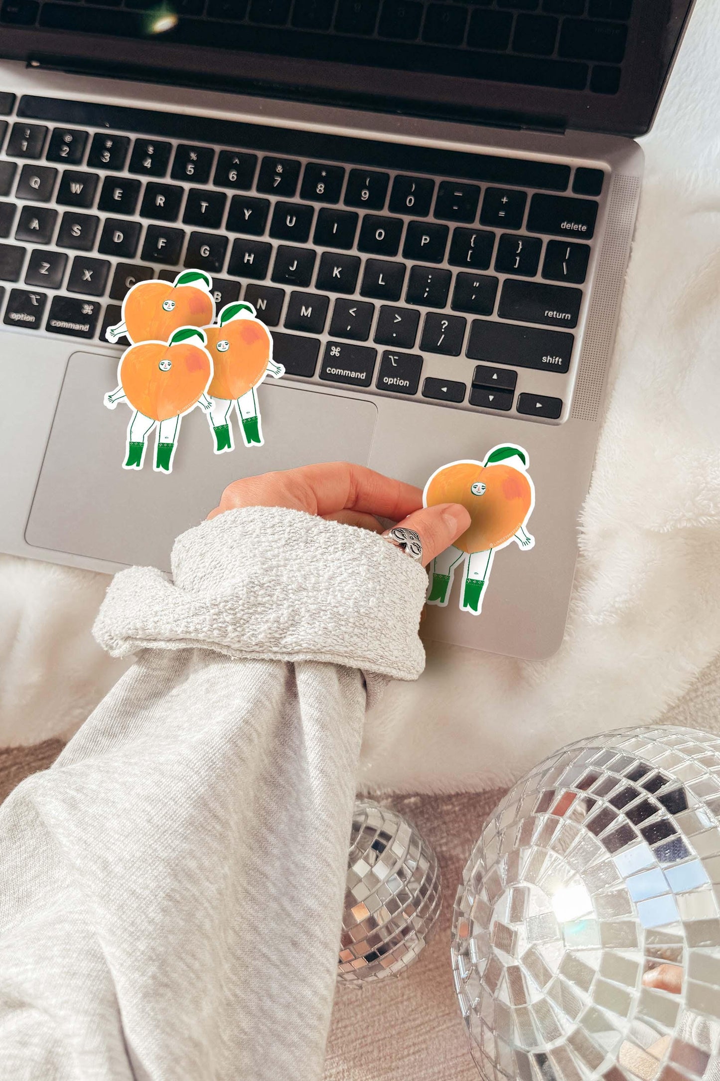Pepper Peach Sticker, 3 in.