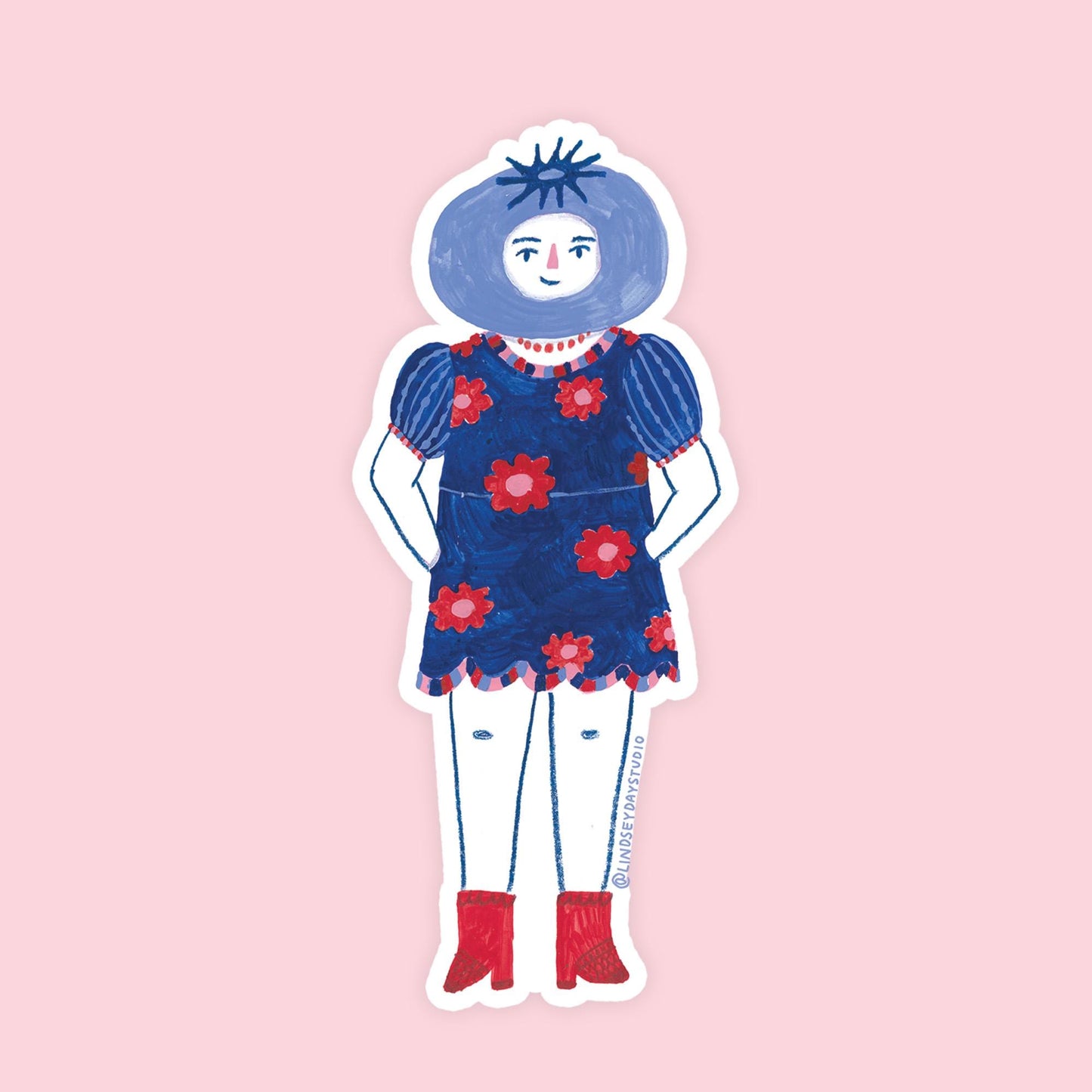 Bobby Blueberry Sticker, 3 in.