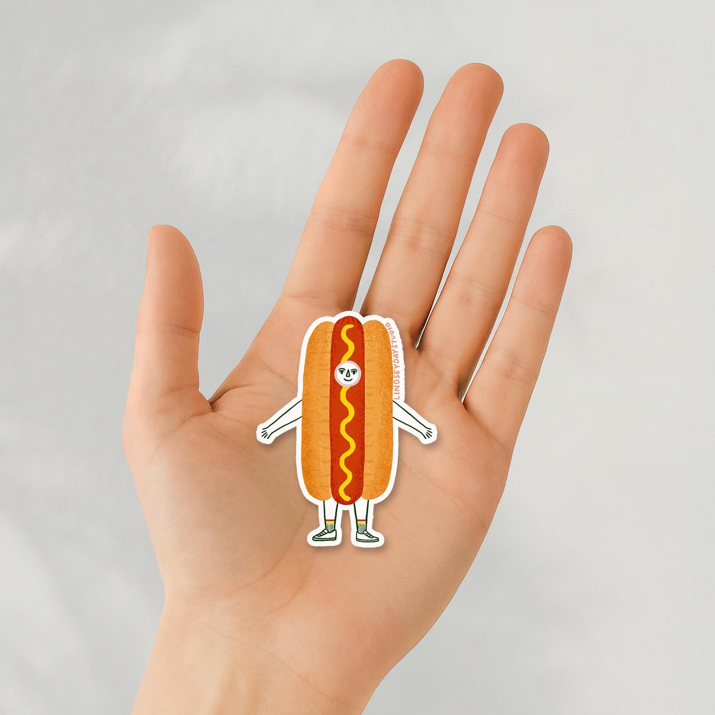 Hannah the Hot Dog Sticker, 3 in.
