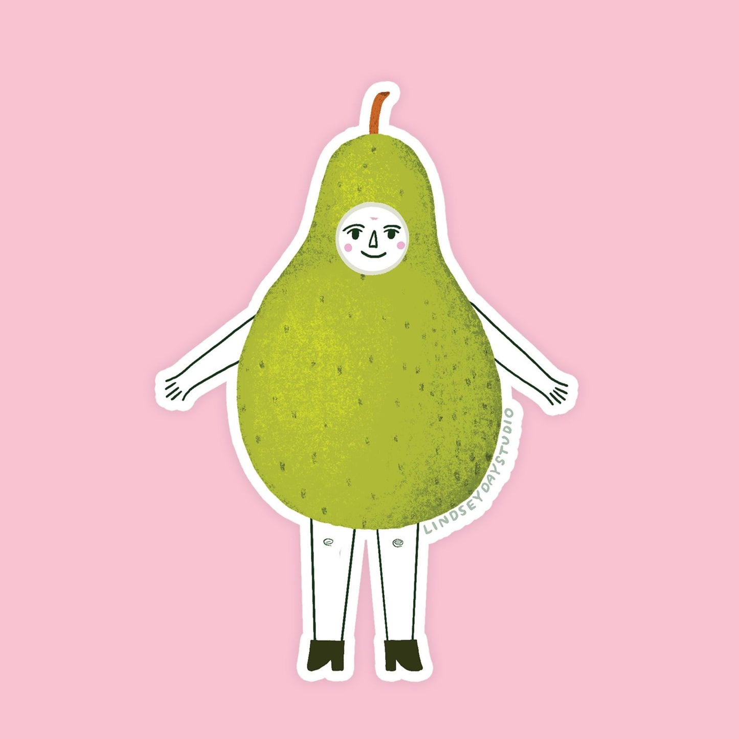 Paige the Pear Sticker, 3 in.