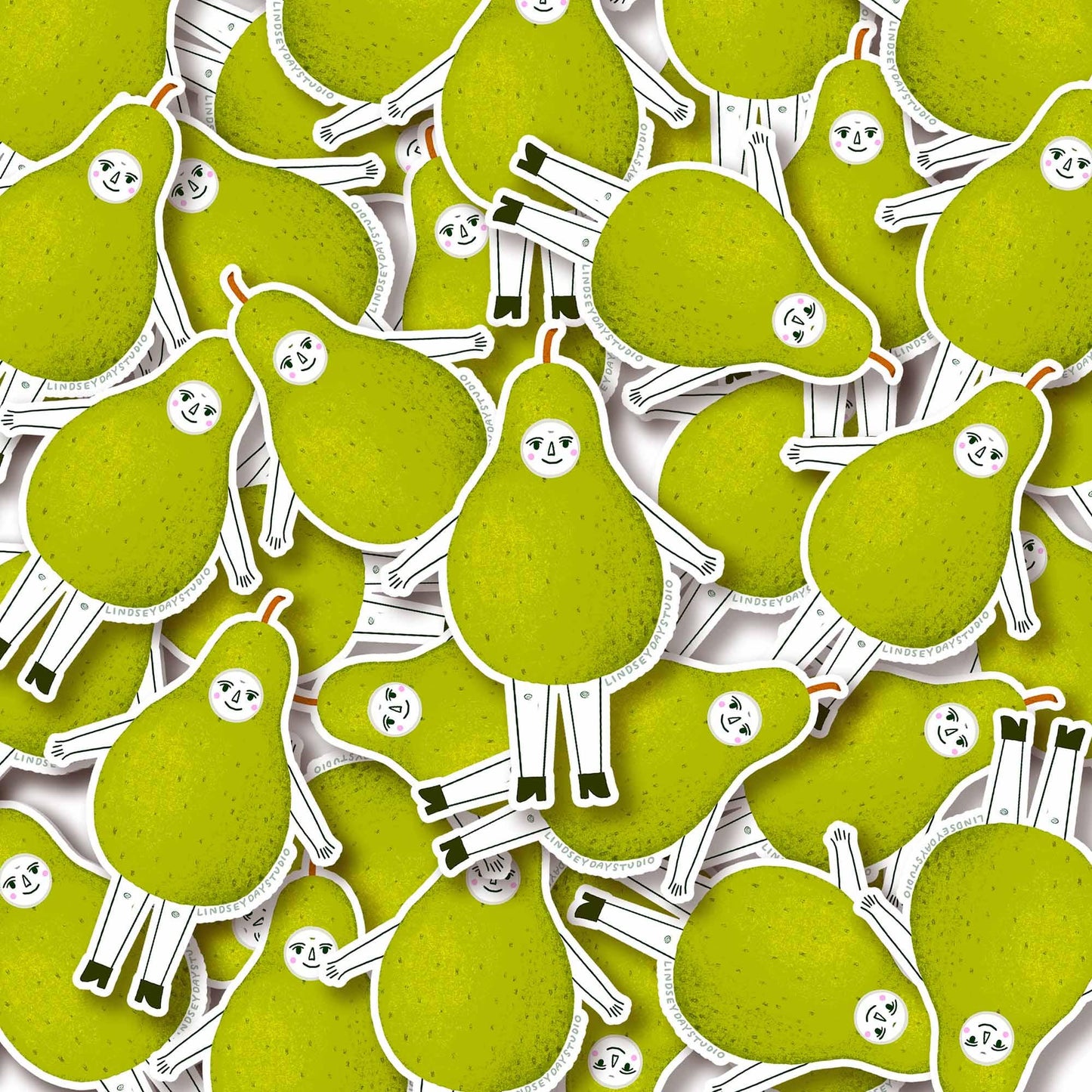 Paige the Pear Sticker, 3 in.