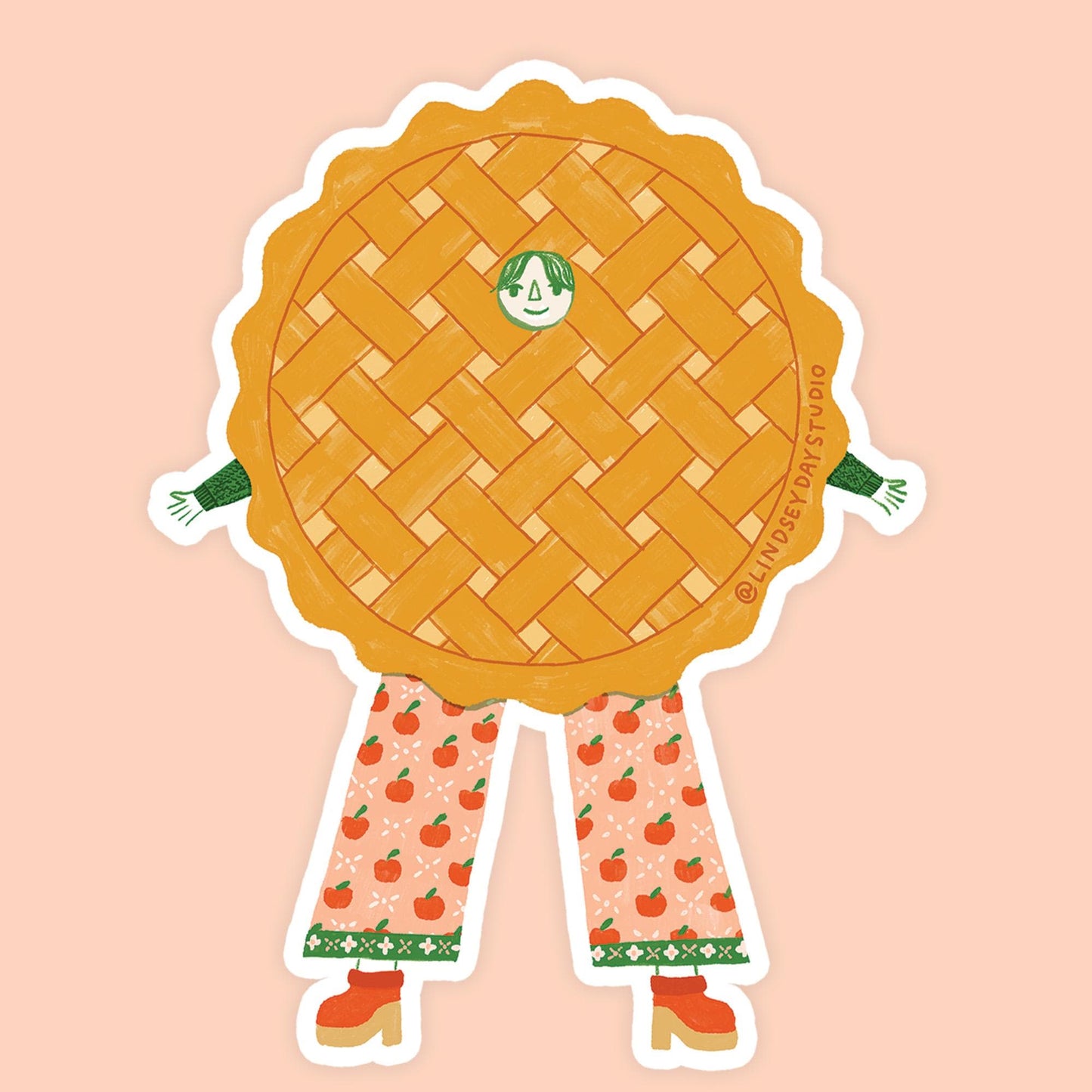 Peggy Apple Pie Sticker, 3 in.