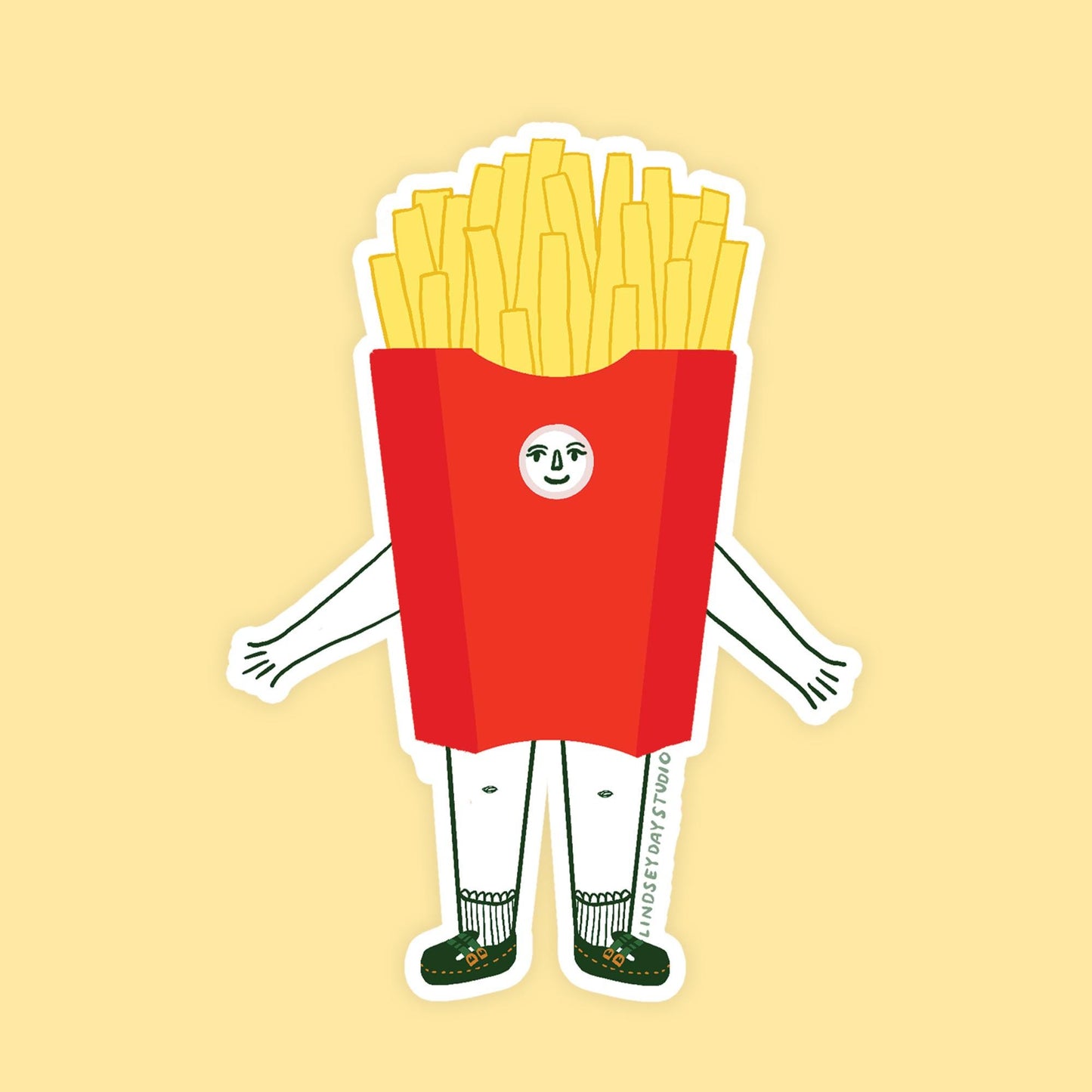 Frankie French Fries Sticker, 3 in.