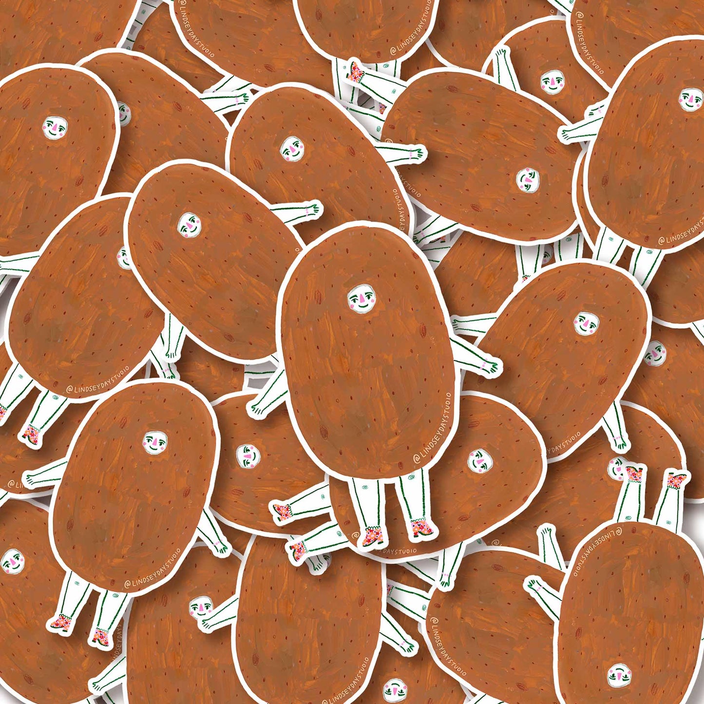 Po the Potato Sticker Vinyl Sticker, 3 in.