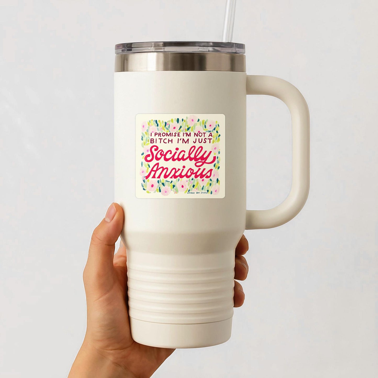 Socially Anxious Sticker, 3 in.