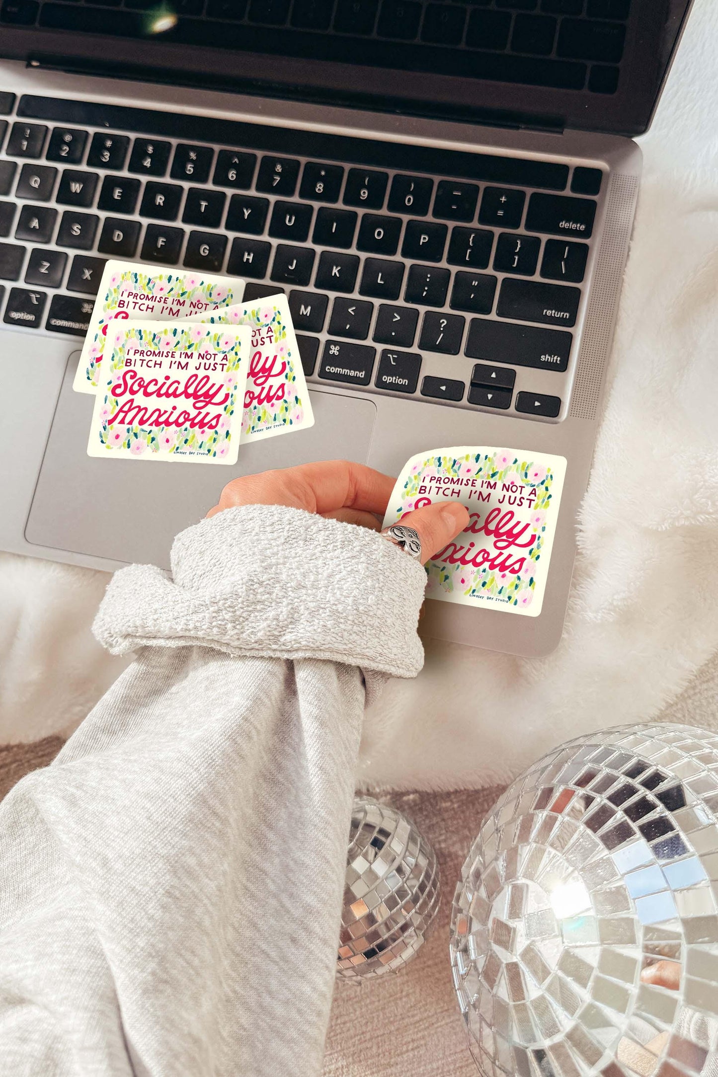 Socially Anxious Sticker, 3 in.