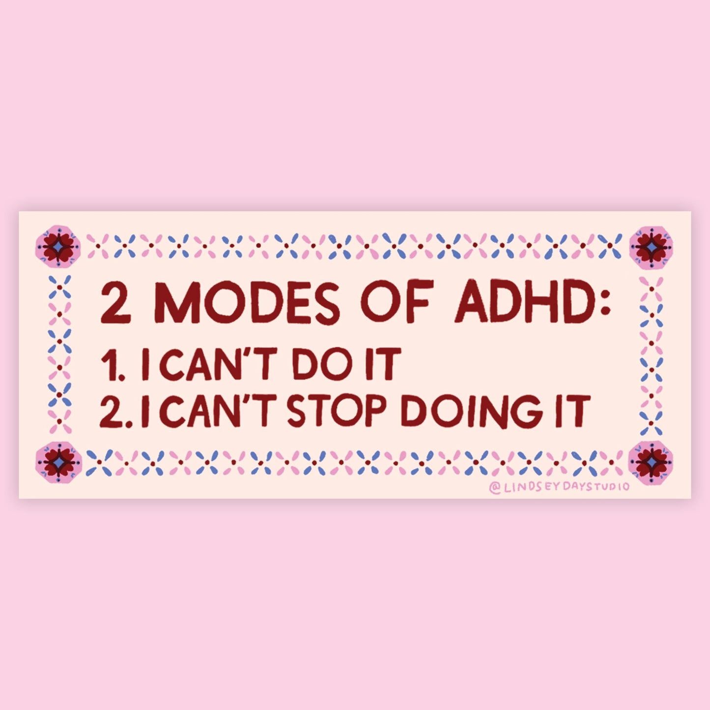 2 Modes of ADHD Sticker, 3 in.