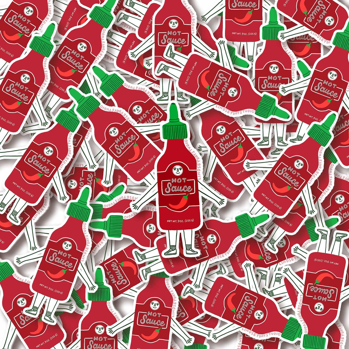 Spicy Sam Hot Sauce Sticker, 3 in.
