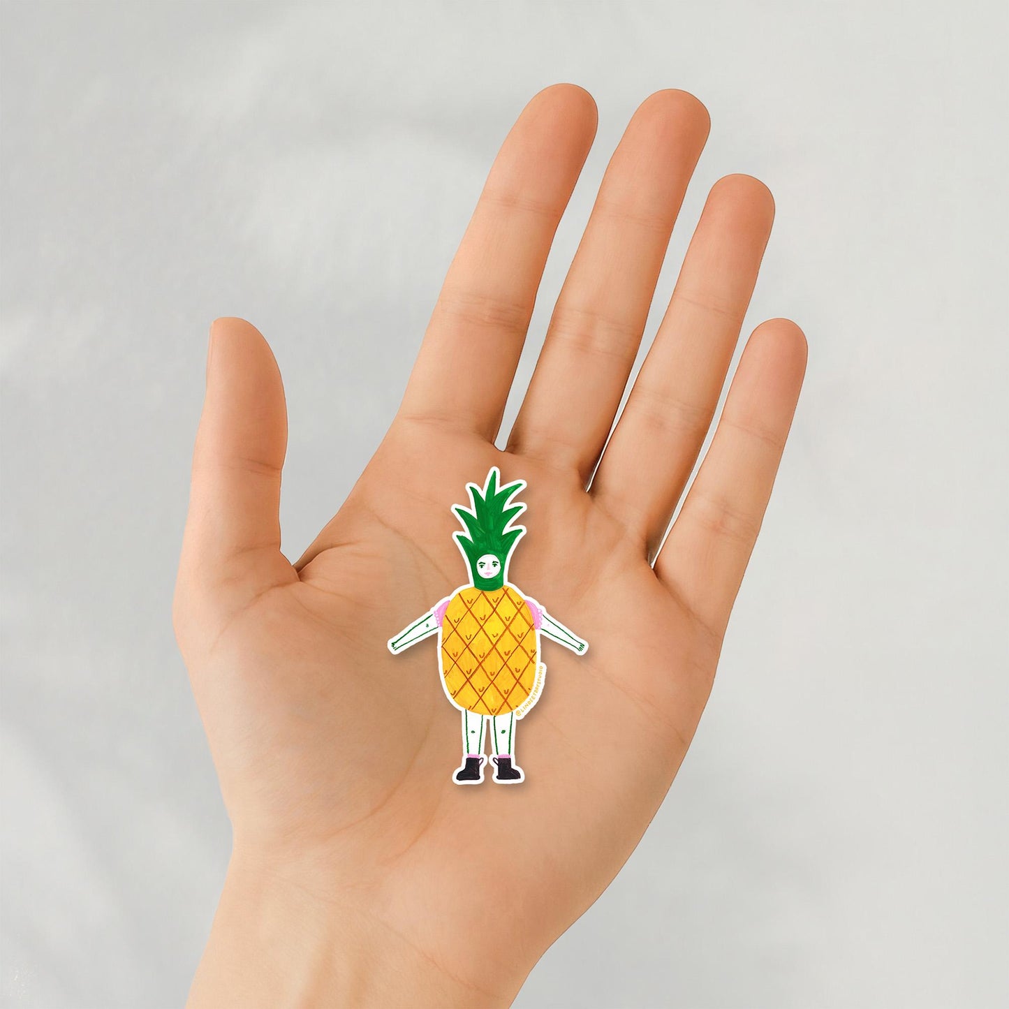 Pamela Pineapple Sticker, 3 in.