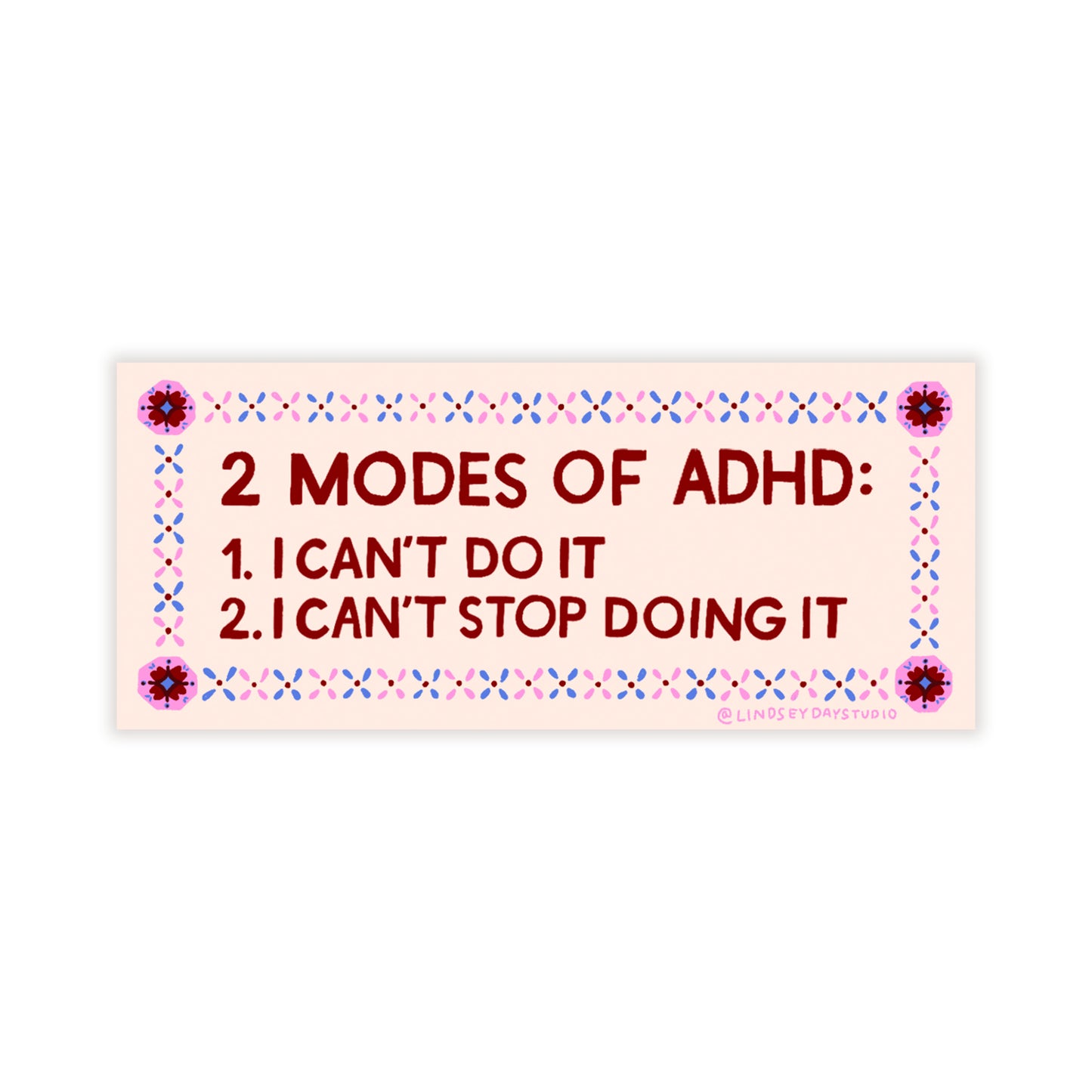 2 Modes of ADHD Sticker, 3 in.