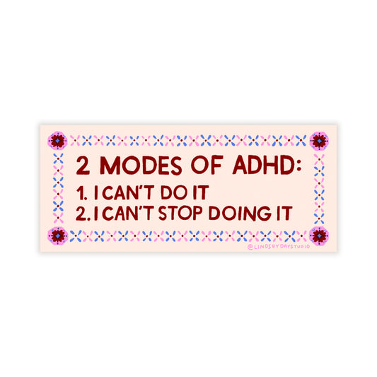 2 Modes of ADHD Sticker, 3 in.