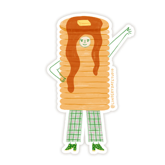 Sammy Shortstack Pancakes Sticker, 3 in.