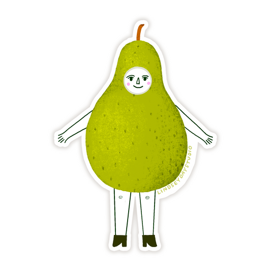 Paige the Pear Sticker, 3 in.