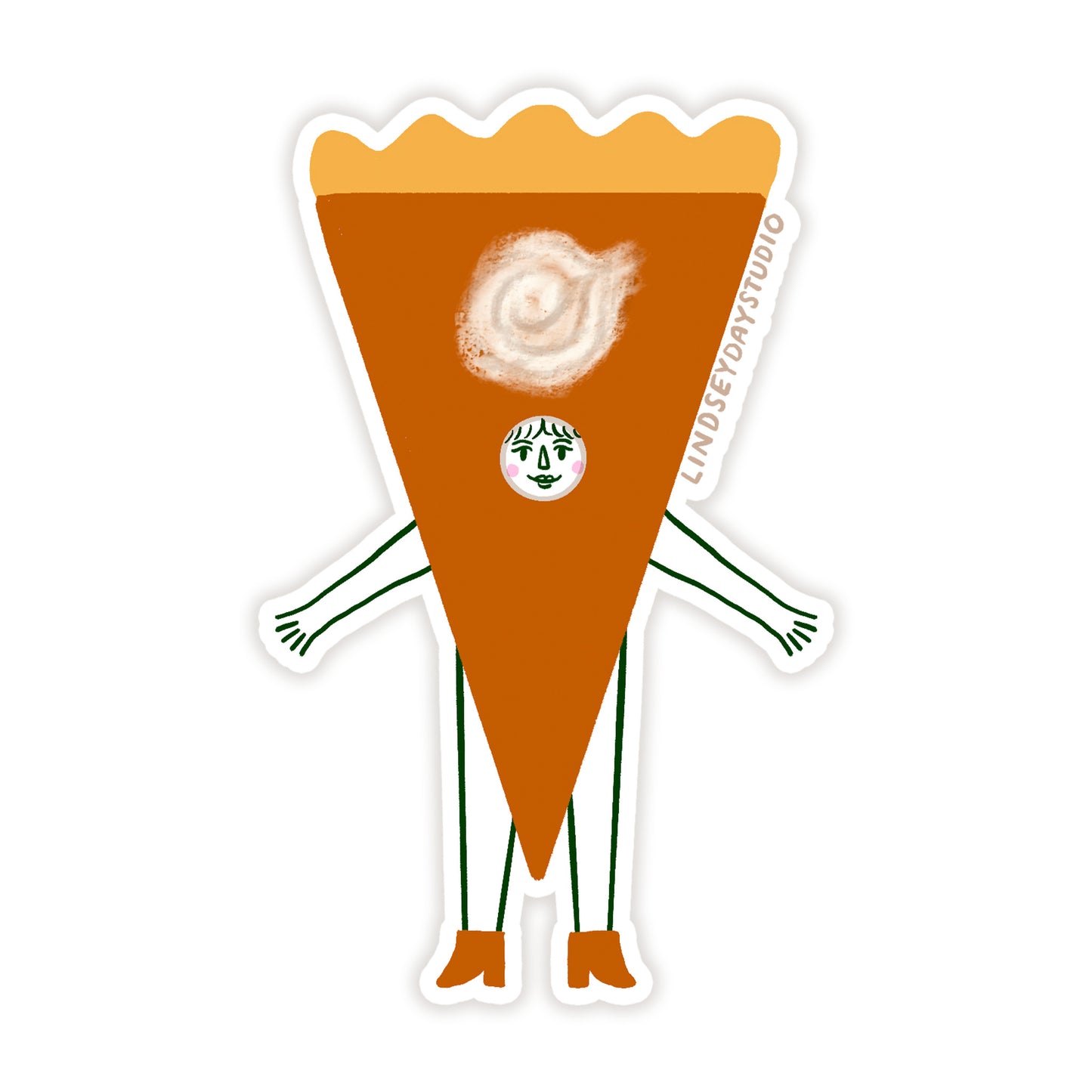 Pumpkin Pie Lady Sticker, 3 in.