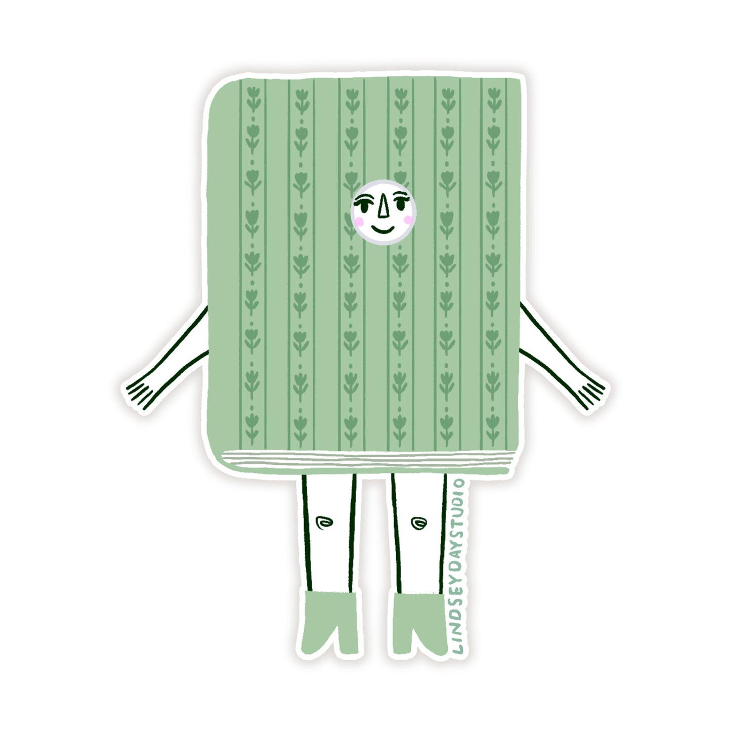 Sage Book Friend Sticker, 3 in.