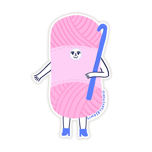 Crochet Friend Sticker, 3 in.