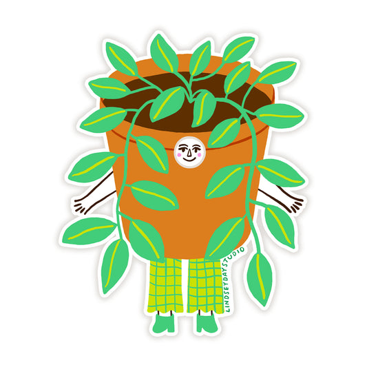 Plant Lady Sticker, 3 in.